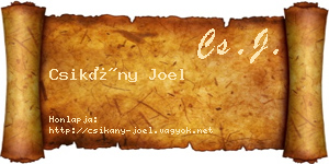 Csikány Joel névjegykártya